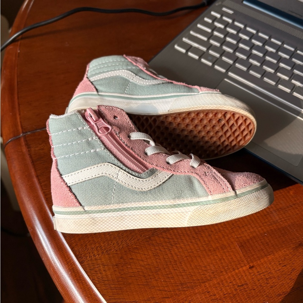 Vans Sk8 Kids High-Top Sneakers - Pink and Blue